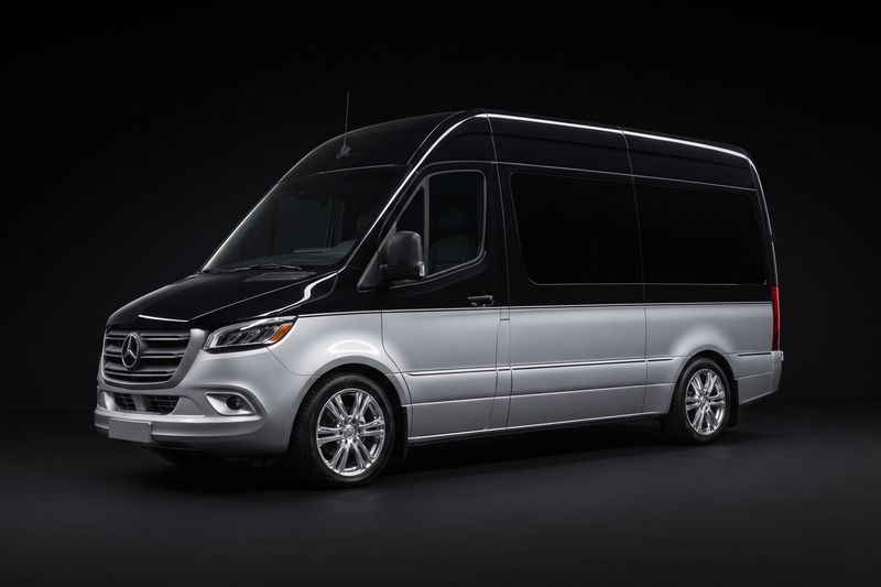 Black Mercedes-Benz Sprinter executive van